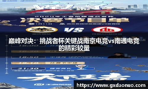 巅峰对决：挑战者杯关键战南京电竞vs南通电竞的精彩较量